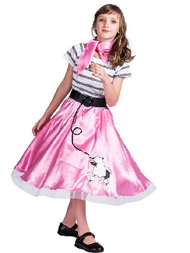Supply Halloween Kids Stage Costumes Pink Girl Poodle Halloween Costumes