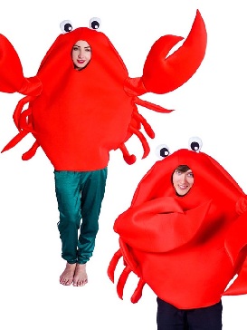 Supply Adult Big Girl Male Man Couple Funny Spoof Crab Costume Cute Animal Cosplay Costume Party Costume Costume T