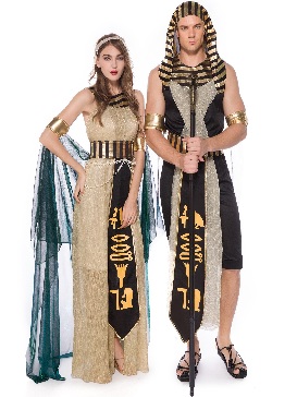 M-xl Greek Goddess and Prince Show Costumes Couple Day of the Dead Masquerade Show Costumes Halloween Costumes