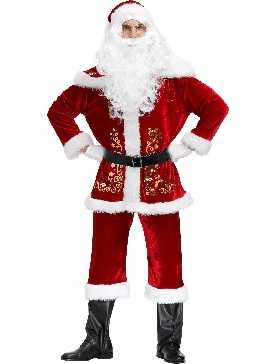 Supply M-xxxxl Plus Size Men Christmas Costume Men's Santa Claus Costume Printed Christmas Costume Set