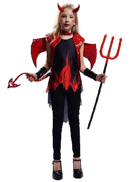Supply Halloween Kids Women Death Red Devil Party Costume Red Devil Girls Cosplay Costume Stage Show Costumes