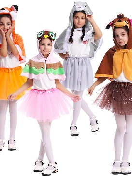 Supply Fox Owl Rabbit Fawn Cloak Skirt Kids Stage Play Costume Halloween Carnival Party