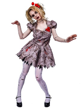 Supply Adult Women Scary Bloody Zombie Thread Raising Clown Halloween Costumes Cosplay Stage Show Costumes