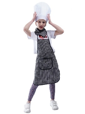 New Style Little Girl Chef Apron Masquerade Stage Costumes Cosplay Costume