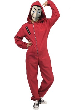 Mystery Figure Red Jumpsuit Masquerade Cosplay Costume Stage Show Costume Party Carnival Cosplay Costume