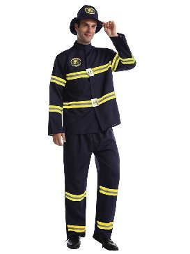 Halloween Adult Men Firefighter Show Costumes Cosplay Costume Stage Show Party Costume