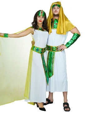 Halloween Adult Big Men Ancient Egyptian Pharaoh Costume Big Women Queen Princess Dress Couple Style Party Costume