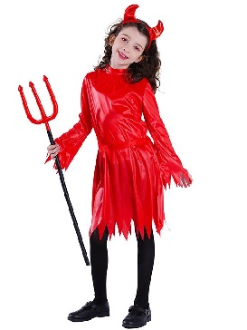 Demon Halloween Costume Reaper Cosplay Costume Children's Clothes Little Girl Red Demon Show Costumes Cosplay