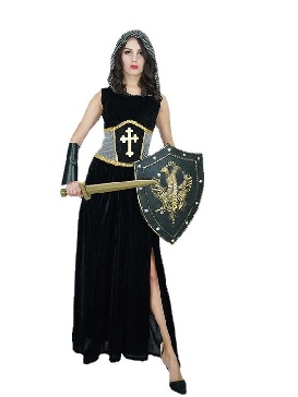 Adult Women Halloween Crusader Cosplay Costume European Joan of Arc Stage Performance