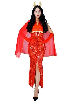 Halloween Red Devil Costume Big Female Red Devil Cosplay Stage Party Play Show Costumes