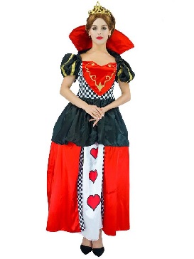 Halloween Women Queen of Hearts Dress Masquerade Stage Costumes Cosplay Cosplay Costume Dress