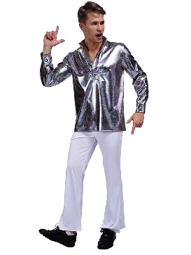New Style Vintage Funky Disco Hiphop Men's Halloween Cosplay Costume Party Outfit