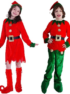 Party Costumes Dress Up Party Show Costumes Green Christmas Boys Girls Red Christmas Dress Masquerade