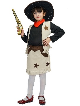 Stage Costumes Masquerade Party Costumes Show Costumes Halloween Cosplay Costume Little Girl Cowboys