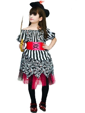 Little Girl Pirate Dress Masquerade Party Dress Stage Costumes Halloween Costumes Cosplay Costumes