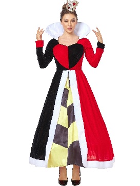 Medieval Court Queen of Peach Hearts Costume Halloween Costume Alice in Wonderland Queen of Hearts Crossdress