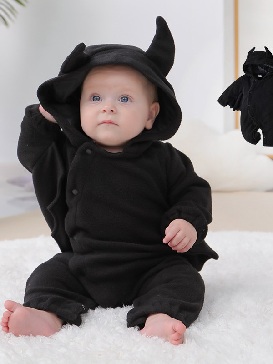 Supply Kids Halloween Bat Costume Hooded Fart Coat Little Devil Styling Baby One-piece Baby Costume