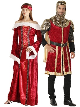 Medieval King Queen Set Stage Play Show Costumes Couple