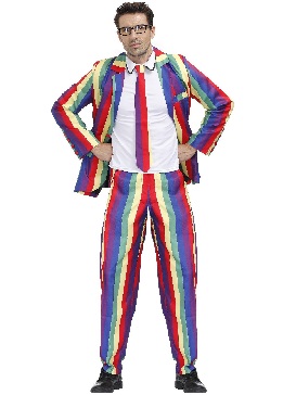 Men's Personality Holiday Party West Costume - Rainbow Halloween Costume Cosplay Costume Jazz Show Costumes