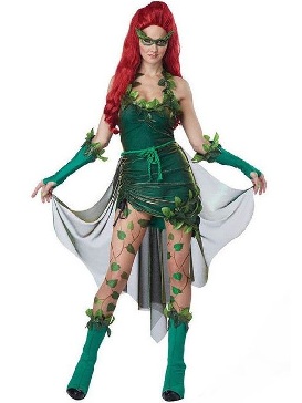 Halloween Wizard of Oz Leaf Green Dryad Forest Party Elf Flower Fairy Devil Poison Ivy Costume