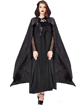 Halloween Cape Witch Costume As Queen Demon Vampire Robe Mage Stage Show Costumes
