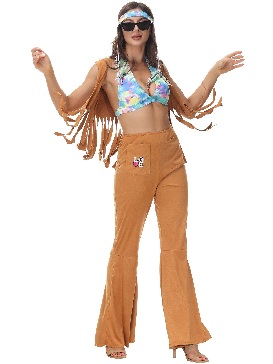 Retro 70s Disco Stage Show Costumes Halloween Cosplay Costume Indian Cosplay Costume