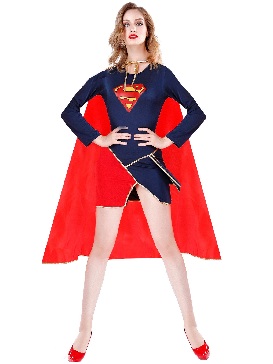 Supply New Style Sexy Cape Superman Game Costume Woman Costume As Plus Size Halloween Costume