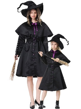 Witch Costume Halloween Witch Costume Prom Cloak Evil Magic Wizard Cosm Costume Costume