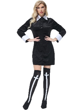 New Style Festival Play Costume Nun Costume Carnival Gothic Vintage Party Women's Halloween Costume