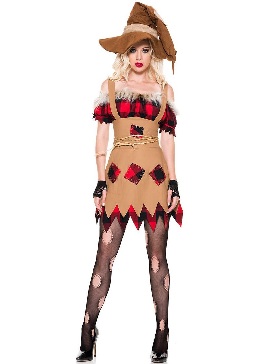 Halloween Dance Party Cosplay Hunter Genie Scarecrow Girl Cosplay Costume Stage Show Costumes