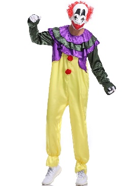 Unisex New Halloween Spoof Back Soul Clown Costumes Loose Cosplay Show Costumes