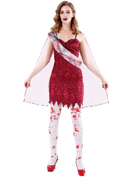 Halloween Vampire Zombie Costume Easter Cape Welcome Hostess Ghost Bride