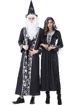 Male and Female Couple Costume Skeleton Death Vampire Costume As Cosplay Witch Costume Halloween Costume