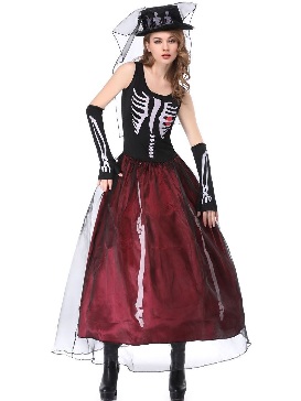 Ladies Halloween Costume As Skeleton Skeleton Ghost Bride Costume Cosplay Costume Witch Game Costume Costume