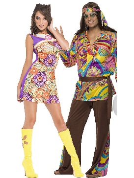 Women's Halloween Retro 70s Collar Dress Disco Show Costumes