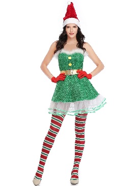 Girls Sexy Christmas Costumes New Style Adult New Year's Day Ball Show Costumes Green Christmas Costumes