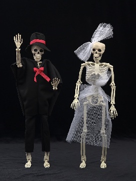 Halloween Skeleton Groom Bride and Groom Prisoner Big Hanging Ghost Glowing Sound Decorating Tombstones