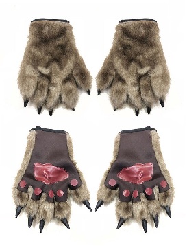 Halloween Bear Paw Gloves Cosplay Werewolf Gloves Masquerade Party Whole Stuffed Animal Gloves