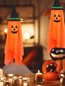 Halloween New Style Pumpkin Charm Ghost Charm South Small Hanging Ghost Witch Hat Hanging Decoration Venue Decoration