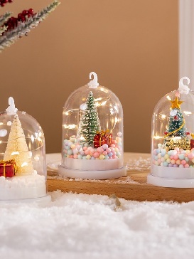 Christmas Wear Accessories Children Glow Fire Honeysuckle Gift Night Light Table Top Christmas Tree Snow Ornament Decoration