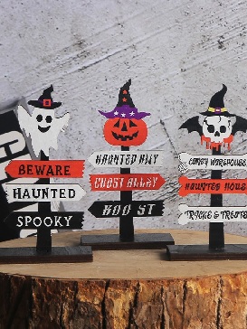 Halloween Cute Wooden Ornaments 2023 Wayfinding Table Accessories