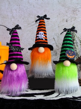 2023 New Halloween Mini Tricolor Doll Wizard Hat Doll Ornament Decoration