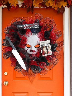 Halloween Mask Door Hanging Decoration Ideas Party Garland Hanging Haunted House Decoration