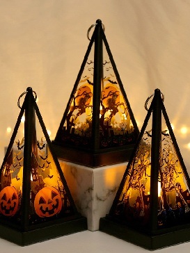 Halloween Costume Accessories Jack-o'-lantern Hand-held Witch Skeleton Night Light Horror Atmosphere Table Ornament Arrangement