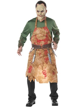 Halloween Costume Bloody Butcher Costume Chef Clothes Man Style Bloodstained Costume Zombie Costume