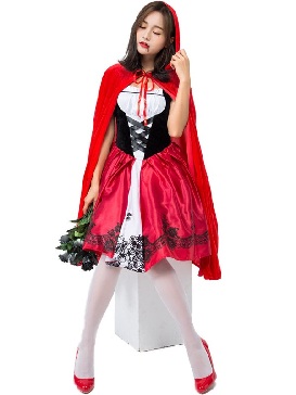 Japanese Halloween Little Red Riding Hood Costume Fairy Tale Cosplay Girl Stage Halloween Costume