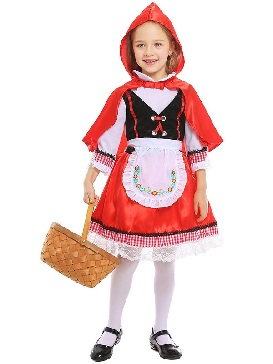 Halloween Carnival Fairy Tale Little Red Riding Hood Character Idyllic Dress Up Red Dress Halloween Costume