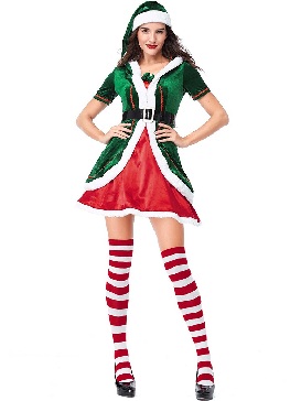 Christmas Green Christmas Elf Set Party Cosplay Costume