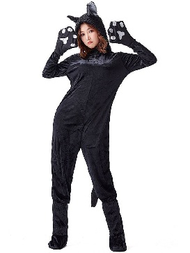 Japanese Halloween Costume Bear Cosplay Animal Black Cat One-piece Unisex Halloween Costume
