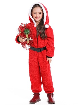 Children Neutral Red Red Santa Claus Comfortable One-piece Christmas Costume